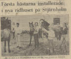 Första hästarna anländer till Stjärnholm, ur SN, juli 1971